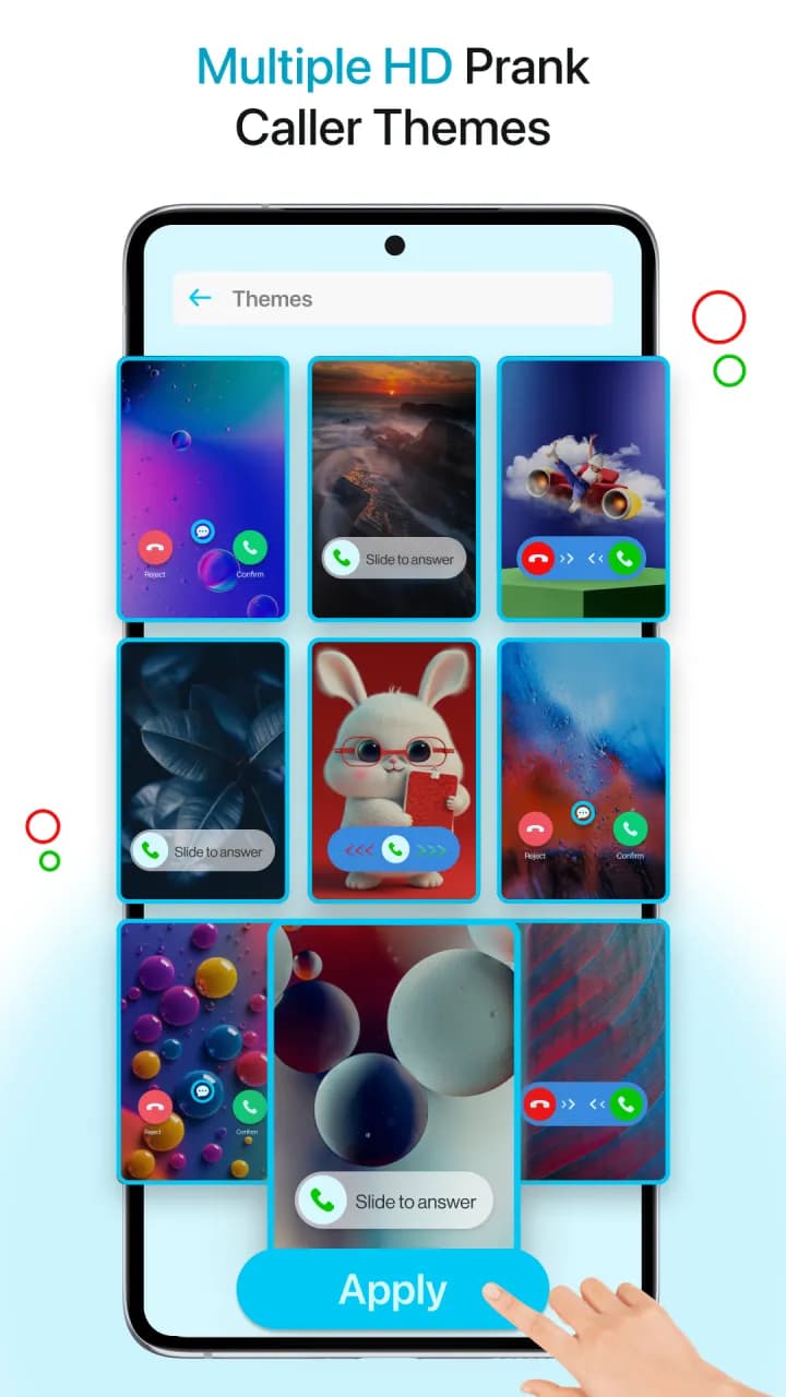 Choosing from multiple HD caller themes in Fake Call