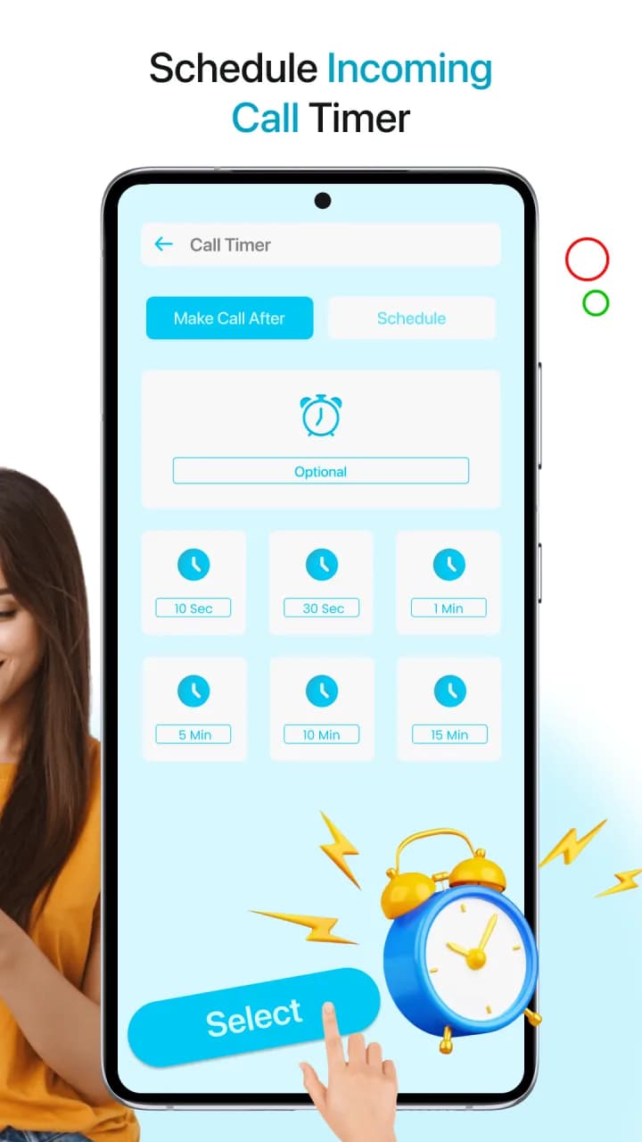 Scheduling when a fake incoming call arrives with the Fake Call timer